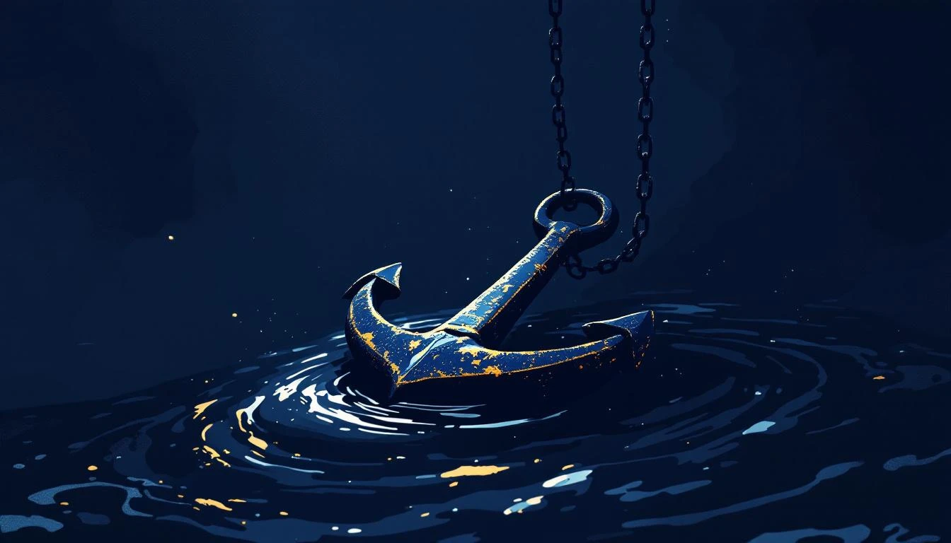 Ancla oxidada sumergida — sostener a alguien que ya no embona